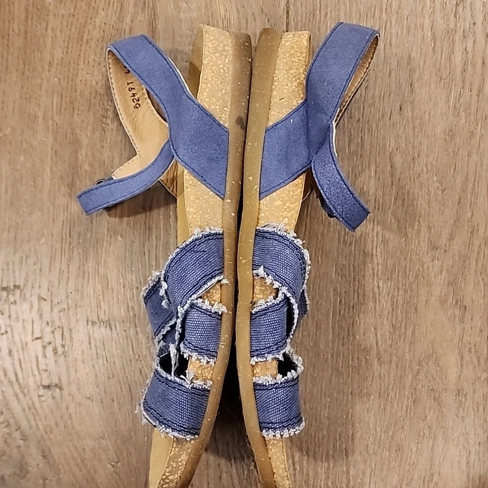 El Naturalista Vegan Sandals Made in Spain Blue Raw Edge Casual size 40/8.5